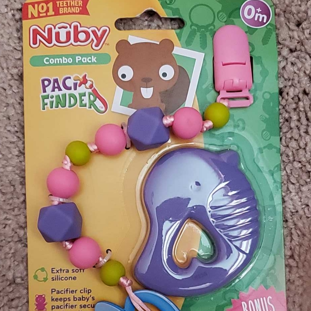 Nuby Combo Paci clip + teether